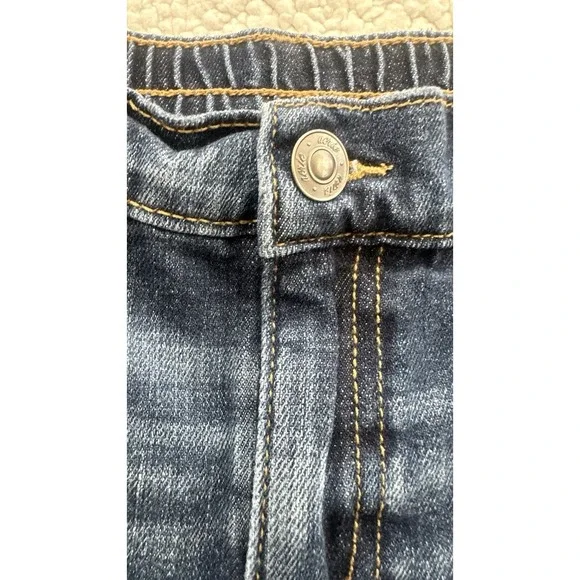 Aerie Women's Blue Denim Jean Shorts Size Small Elastic Waist Distressed Hem - Picture 2 of 7